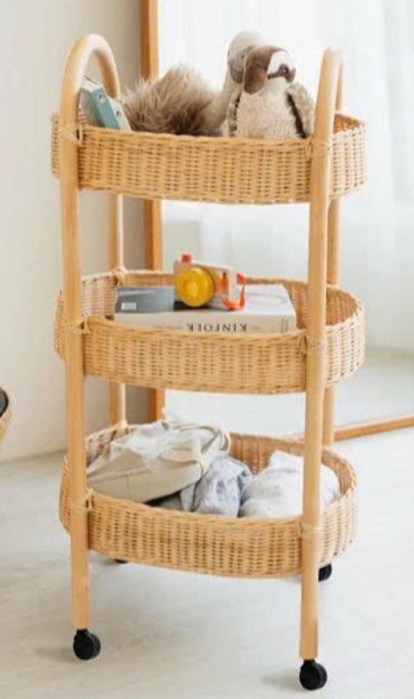 Rattan Trolley, 3 tiers