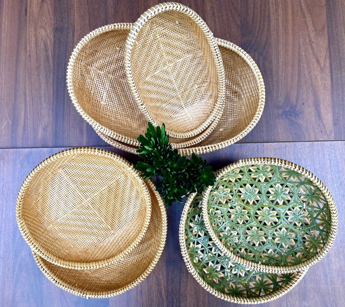 Woven Serving Tray Set